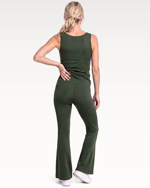 Back view of the Aleena tank and Ardra legging in olive